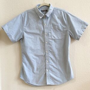 Parker Dusseau Men's Short Sleeve Blue Quality Work Shirt Size Large 100% Cotton